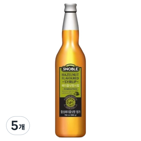 롯데웰푸드 스노블 헤이즐넛향 시럽, 5개, 780ml