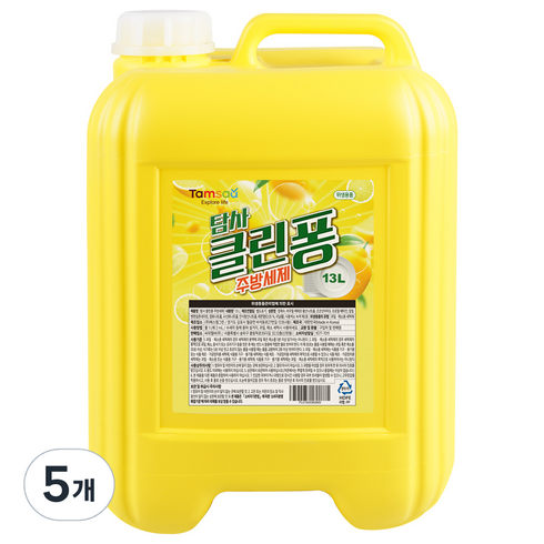 탐사 클린퐁 주방세제, 13L, 5개