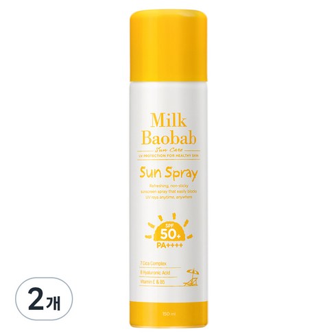 밀크바오밥 선스프레이 SPF50+ PA++++, 2개, 150ml