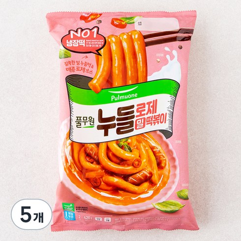풀무원 밀 로제 누들떡볶이 2인분, 420g, 5개