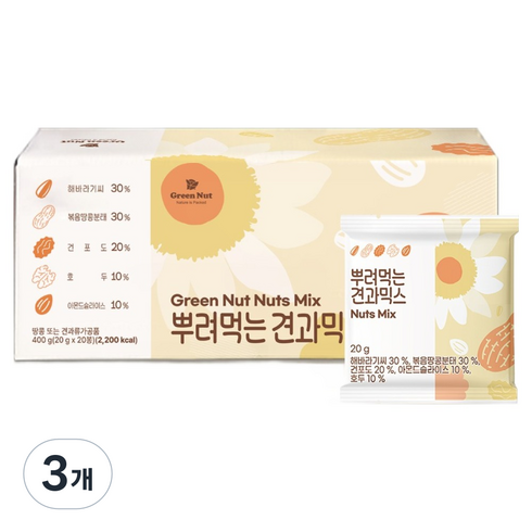 그린너트 뿌려먹는 견과믹스, 400g, 3개
