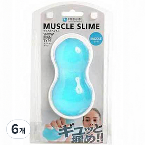 코어블레이드 머슬슬라임 손목 근력운동 악력젤 841CB6LC-6873, 블루, 6개