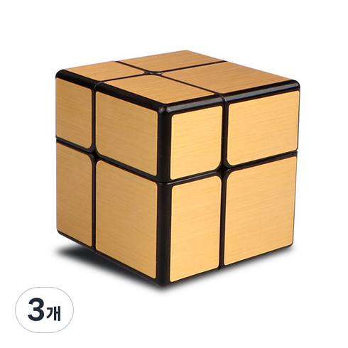 치이큐브 미러큐브 2 x 2, 블랙베이스(골드), 3개