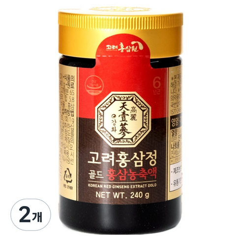 고려홍삼원 국산 6년근 고려홍삼정 골드, 240g, 2개