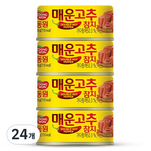 동원 매운 고추 참치, 90g, 24개