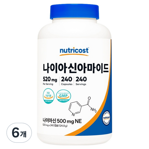뉴트리코스트 나이아신아마이드 124.8g, 6개, 240정