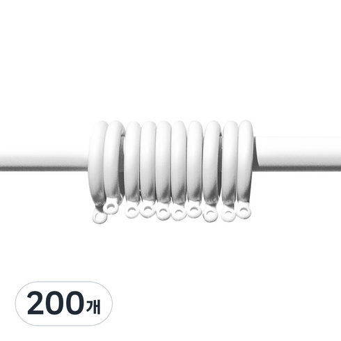 바나나빌딩 안뚫어고리 커튼링, 화이트, 200개