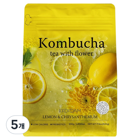 꽃을담다 100잔 분량 레몬국화 플라워 콤부차, 5개, 1개입, 500g