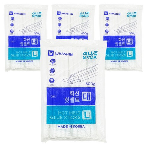 화신 핫멜트 글루건심 대 11mm 600g, 4개