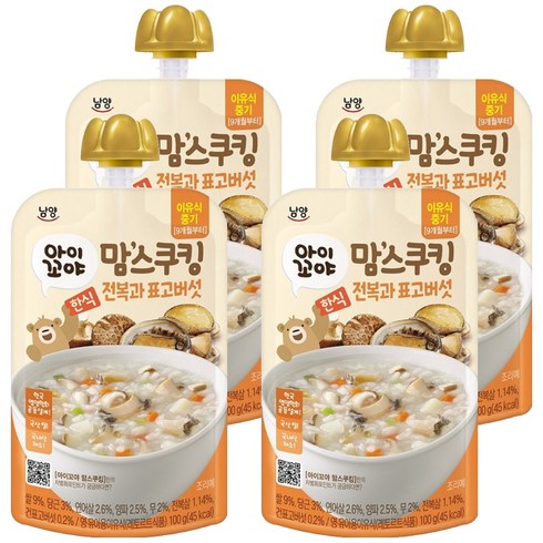 맘스쿠킹 이유식 9개월부터, 100g, 4개, 전복과 표고버섯