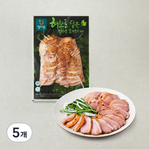 허브를 담은 훈제오리 정다운 슬라이스, 500g, 5개