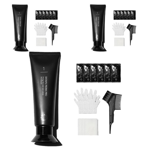 블랙몬스터 다운펌 프로 키트 모든모발용, 120ml, 3개