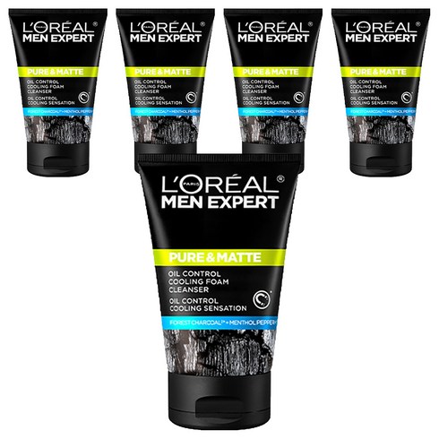 로레알파리 퓨어 앤 매트 오크 차콜 아이시 이펙트 폼, 100ml, 5개