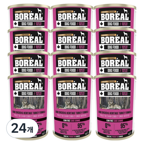 보레알 전연령 독 주식캔, 369g, 24개, 닭+칠면조