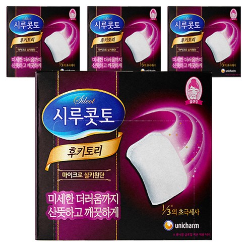유니참 시루콧토 후키토리코튼 화장솜, 32매입, 4개