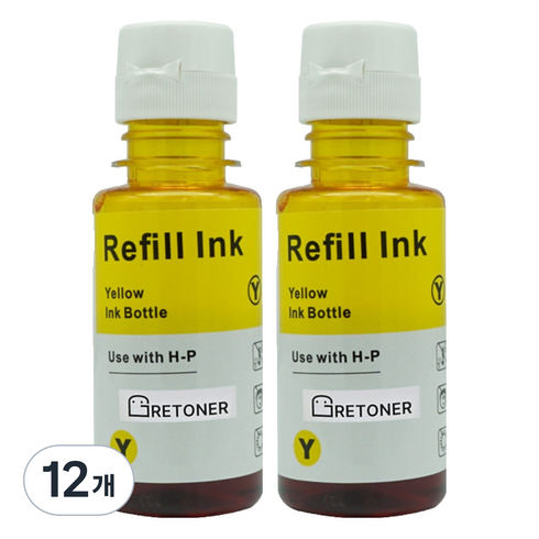 그래토너 삼성 INK-K610 호환 무한 리필 잉크, 노랑, 12개