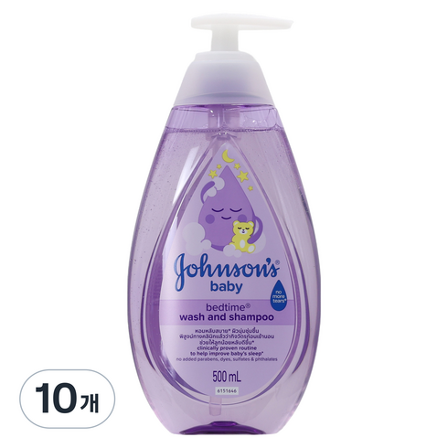 존슨즈베이비 베드타임 워시 앤 샴푸 아로마향, 500ml, 10개