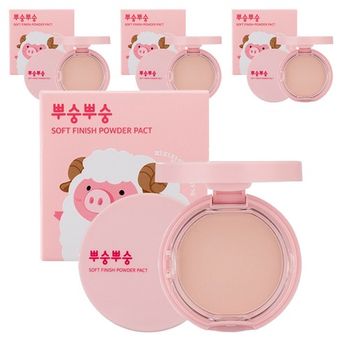 미팩토리 뿌숭뿌숭 파우더 팩트 9g, 핑크, 4개