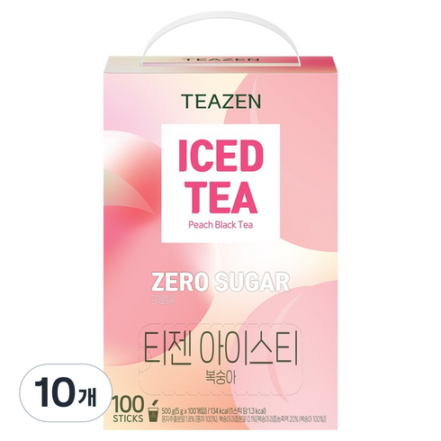 티젠 제로슈가 아이스티 복숭아, 5g, 10개, 100개입