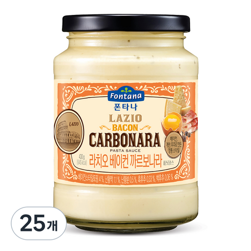 폰타나 라치오 베이컨 까르보나라 파스타소스, 430g, 25개