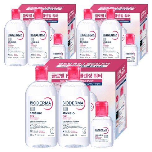 바이오더마 센시비오 H2O 클렌징 워터 세트 3종, 3세트