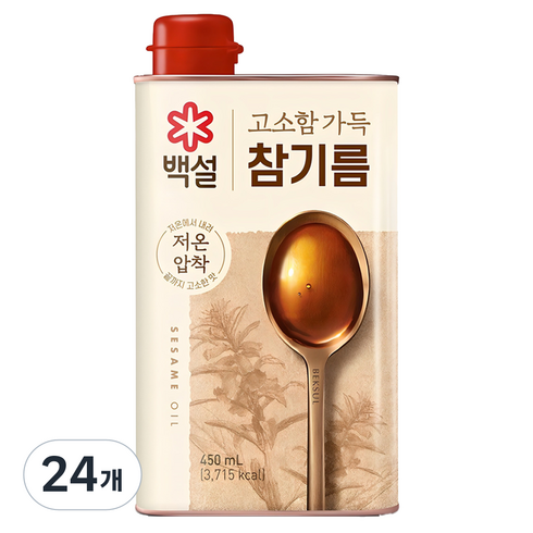 백설 고소함 가득 참기름, 450ml, 24개