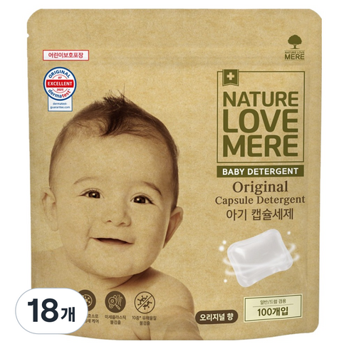 네이쳐러브메레 아기 캡슐세제 오리지널 향, 18개, 100개입