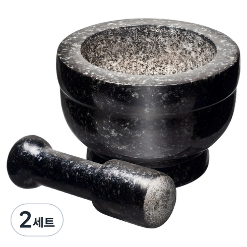 벨라쿠진 화강암 양면 절구 + 방망이, 2세트
