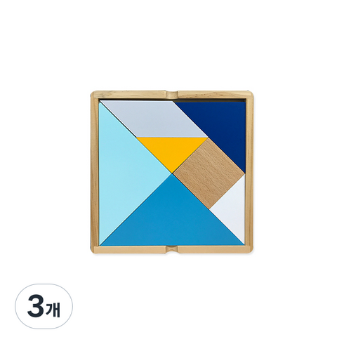 블루마토 두뇌 발달 원목 칠교놀이, 혼합색상, 1인용, 3개