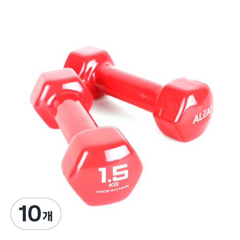 아리프 PVC 컬러 아령 레드, 1.5kg, 10개