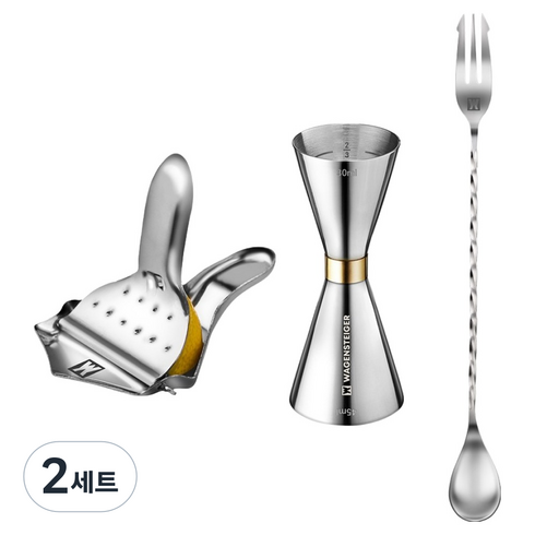 바겐슈타이거 홈텐딩 골드링지거 30 / 45ml + 스퀴저 웨지 + 바 스푼 포크 26cm 세트 A, 2세트, 혼합색상