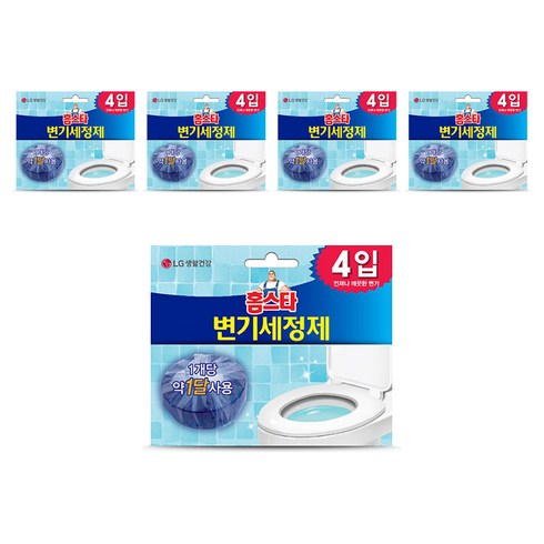 홈스타 변기 세정제 고체형 4p, 160g, 5개