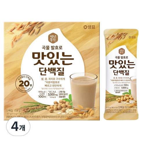 백년동안 맛있는 단백질 스틱형 14p, 301g, 4개