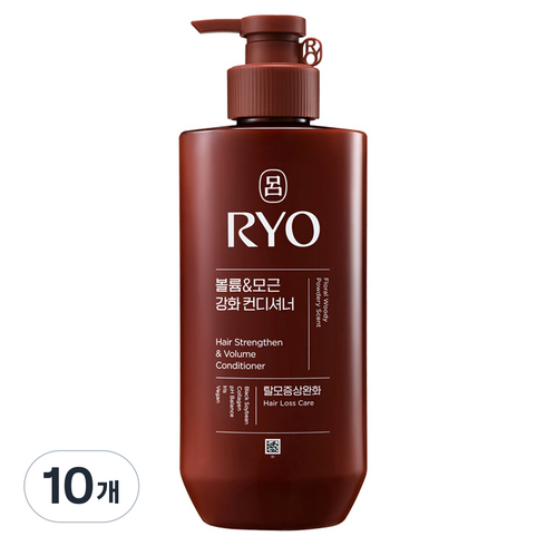 려 흑운 볼륨&모근강화 컨디셔너 탈모증상완화 우디머스크향, 480ml, 10개
