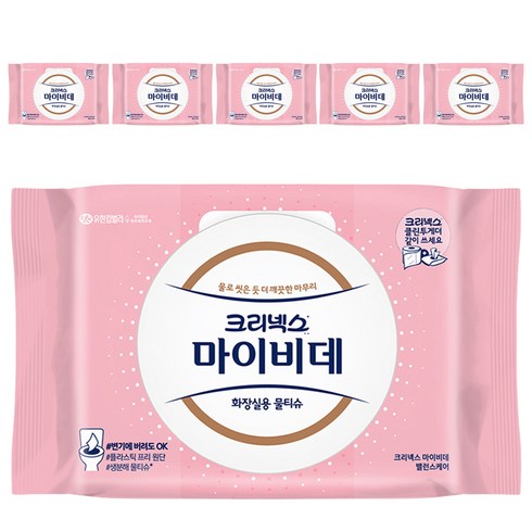 마이비데 밸런스케어 화장실용 물티슈 캡형, 55g, 40매, 6개