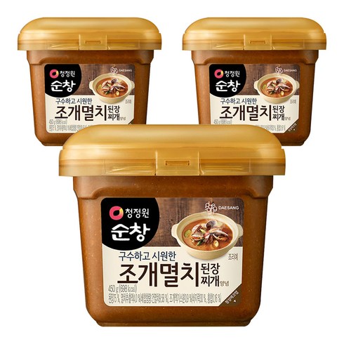 청정원순창 조개멸치 된장찌개 양념, 450g, 3개
