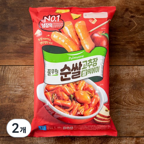 풀무원 쌀 순쌀 고추장 떡볶이 (쌀떡), 480g, 2개
