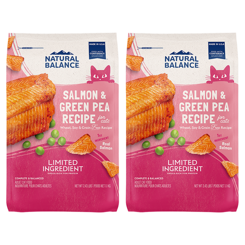 내추럴발란스 고양이 어덜트 LI 레시피 건식사료, 연어+완두콩, 1.1kg, 2개