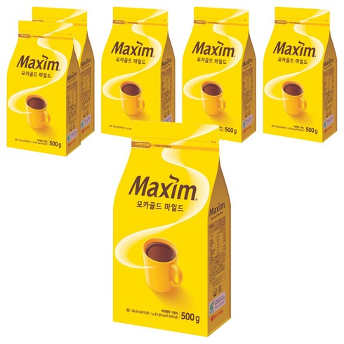 맥심 모카골드 마일드 원두커피, 500g, 1개입, 6개
