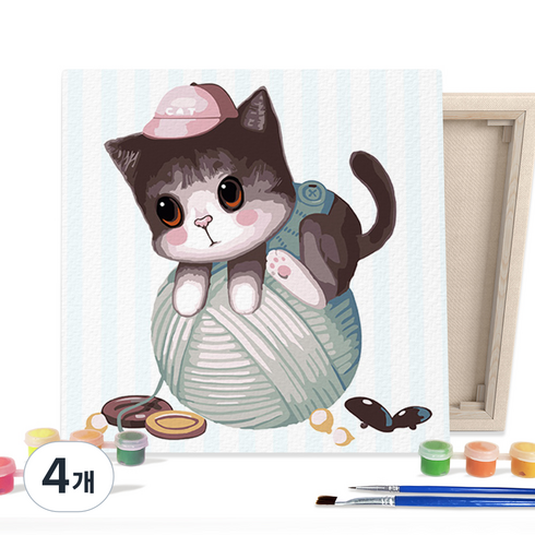 아이러브페인팅 DIY 동물 그림그리기, 실타래 고양이, 4개