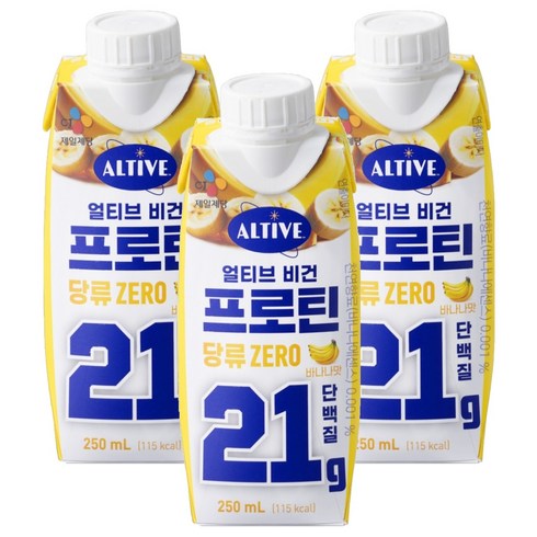 얼티브 비건 프로틴 바나나맛, 250ml, 3개