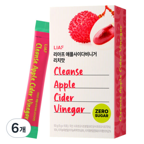 초블레스 리아프 애플사이다비니거 리치맛 제로슈가, 50g, 6개