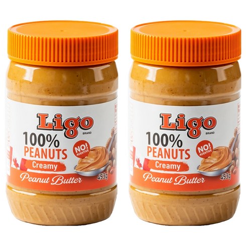 리고 100% 땅콩버터 크리미, 453g, 2개