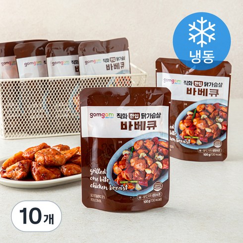 곰곰 직화 한입 닭가슴살 바베큐 (냉동), 100g, 1개입, 10개