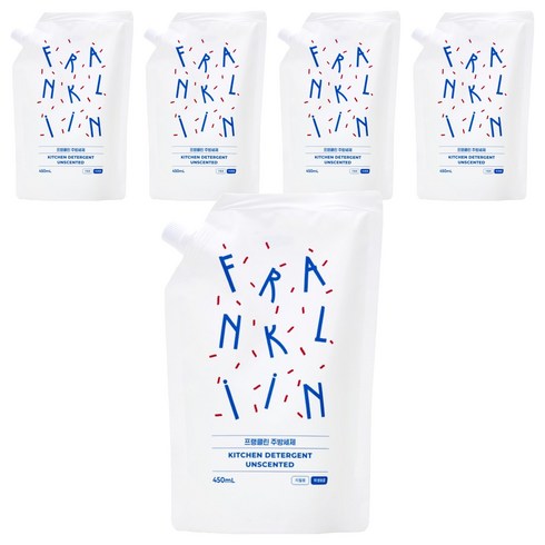 FRANKLIIN 유아용 주방세제 리필, 5개, 450ml