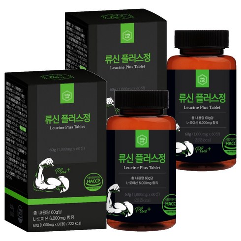 데일리랩 류신 플러스정 단백질 타블렛 유청 캡슐 필수 아미노산 60g, 60정, 2개