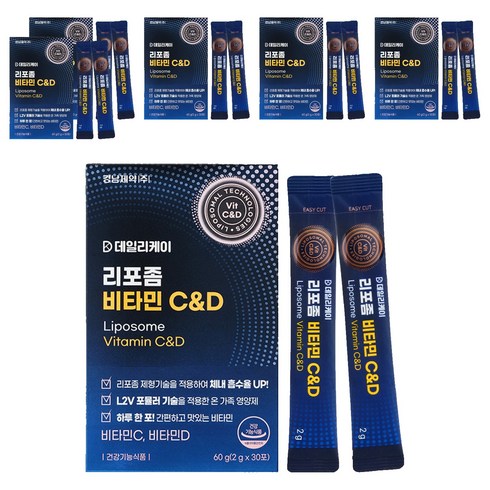 경남제약 데일리케이 리포좀 비타민C&D 30포, 60g, 6개