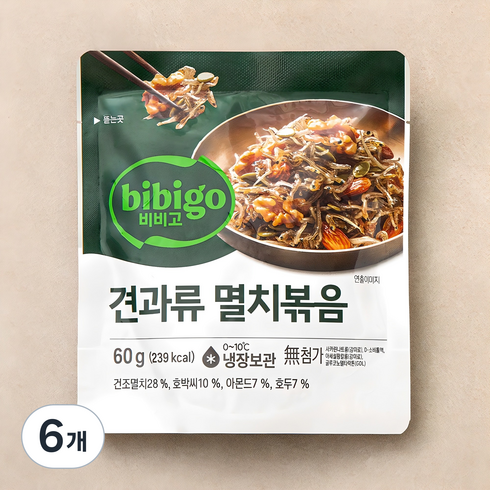 비비고 견과류 멸치볶음, 60g, 6개