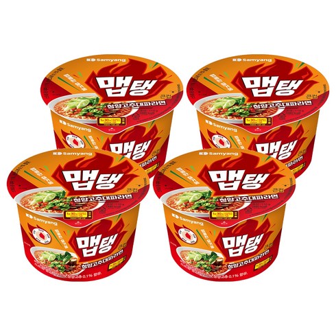맵탱 큰컵 청양고추대파 라면 110g, 4개