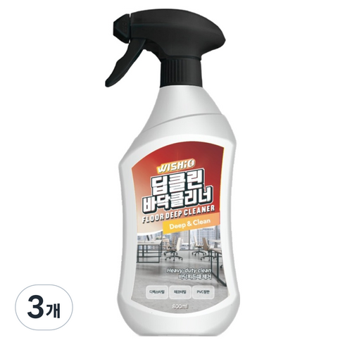 위시오 데코타일 PVC 찌든때 오염 박리 제거 딥클린 바닥클리너, 3개, 800ml